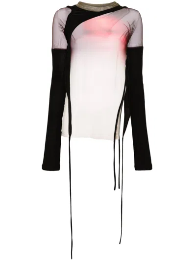 Ottolinger Wrap Mesh Top In Face Print