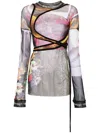Ottolinger Mesh Wrap Top In Rosa