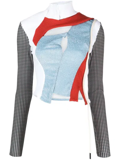 Ottolinger Metallic-effect Detail Panelled Top In Blue