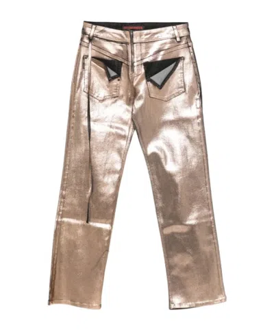 Ottolinger Metallic-panel Jeans In Neutral