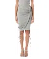 Ottolinger Ribbed Mini Skirt With Asymmetric Hem And Deconstructed Straps In Grey