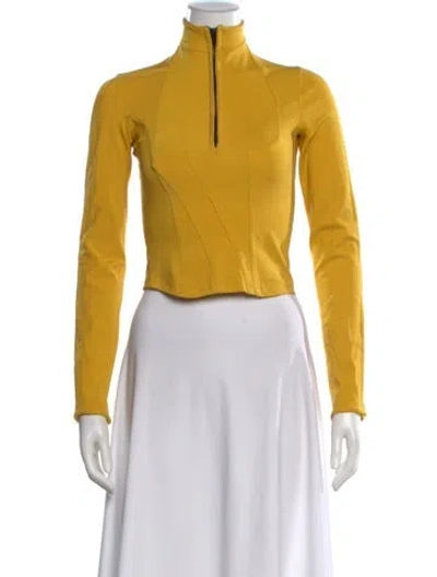 Pre-owned Ottolinger Mock Neck Long Sleeve Top In Yellow