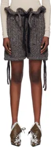 Ottolinger Multicolor Knit Shorts In Brown Melange