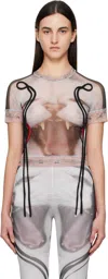 Ottolinger T-shirt Mesh In Cat Print
