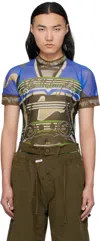 Ottolinger Multicolor Mesh T-shirt In Polo Print