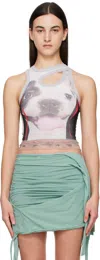 Ottolinger Mesh Tank Top In Dog Print