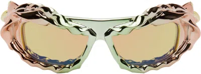 Ottolinger Multicolor Twisted Sunglasses In Metallic Multicolor
