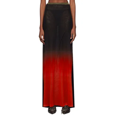 Ottolinger Multicolored Semi-transparent Long Dress In Red
