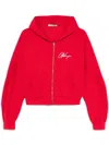 Ottolinger Red Multiline Zip Hoodie In Red
