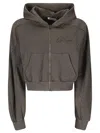 Ottolinger Multiline Logo Zip Hoodie In Dark Brown Wash