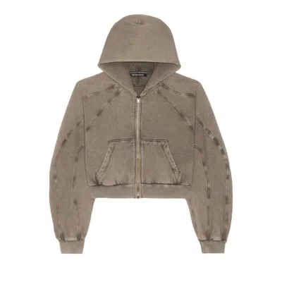 Pre-owned Ottolinger Multiline Zip Hoodie 'light Brown'