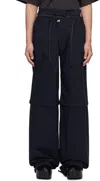 Ottolinger Navy Baggy Cargo Pants In Striped