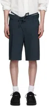 Ottolinger Navy Double Fold Suit Shorts In Dark Blue