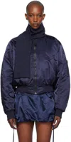Ottolinger Navy Scarf Bomber Jacket In Midnight Blue