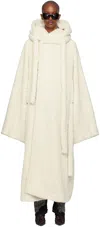 Ottolinger Off-white Wrap Teddy Long Coat In Cream