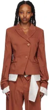 Ottolinger Orange Fitted Reversible Blazer In Rust Rust