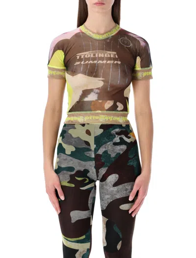 Ottolinger Camouflage Mesh T-shirt In Brown