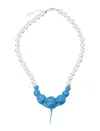 Ottolinger Dipped Blue Resin Pearl Necklace In Neutral