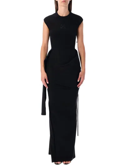 Ottolinger Sleevy Black Organic Cotton Maxi Dress