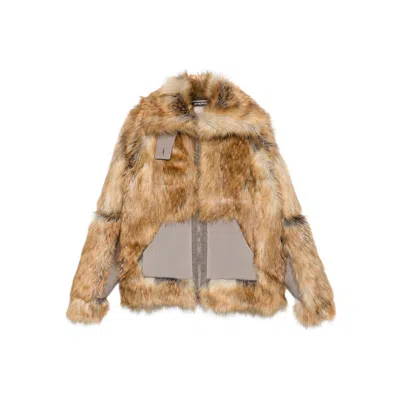Ottolinger Womens Oversized Furry Faux-fur Jacket In Gold