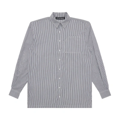 Pre-owned Ottolinger Oversized Shirt 'grey/white Stripe'