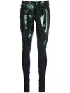 Ottolinger Panelled Sequin Leggings In Green
