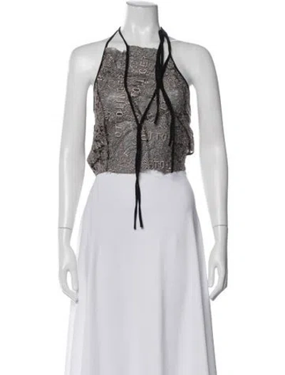 Pre-owned Ottolinger Patterned Halterneck Crop Top In Multi