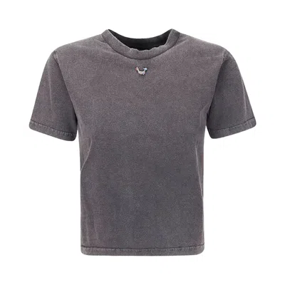 Pre-owned Ottolinger Pierced Fitted T-shirt 'black Wash' | Women's Size Xs
