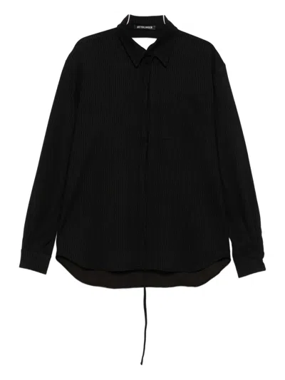 Ottolinger Pinstripe-print Pocket Top In Black