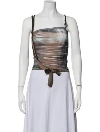 Pre-owned Ottolinger Plaid Print Halterneck Top In Multicolor