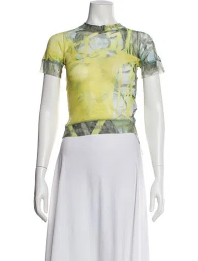 Pre-owned Ottolinger Printed Crew Neck Top In Orange