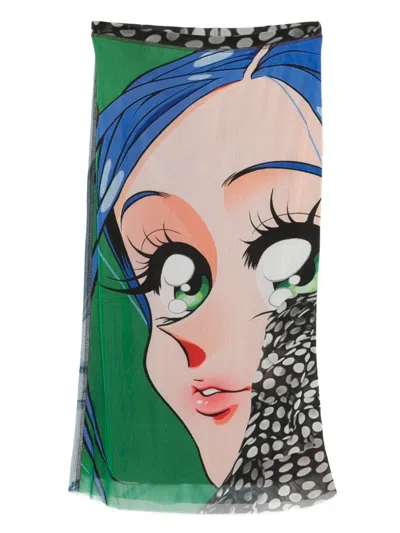 Ottolinger Printed Pencil Midi Skirt In Green