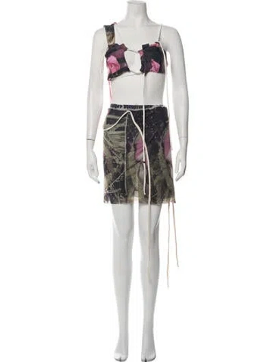 Pre-owned Ottolinger Printed Skirt Set In Pink