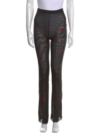 Pre-owned Ottolinger Printed Straight Leg Pants In Black