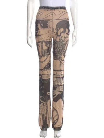 Pre-owned Ottolinger Printed Straight Leg Pants In Neutral