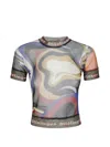 Ottolinger Psychedelic-print Mesh T-shirt In Multi