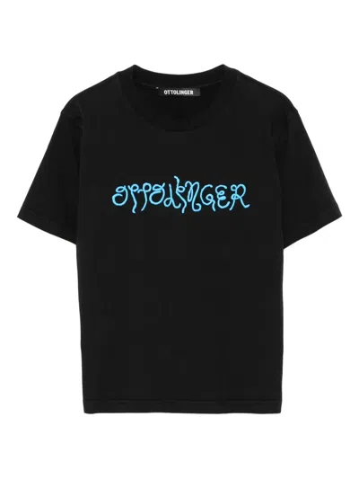 Ottolinger Puffy Logo-embroidered T-shirt In Black