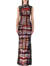 Ottolinger Mesh Maxi Gown In Multi