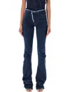Ottolinger Women's Denim Raw Edge Draped Design Pants In Navy