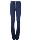 Ottolinger Denim Trousers With Fringed Profile In Raw Blue