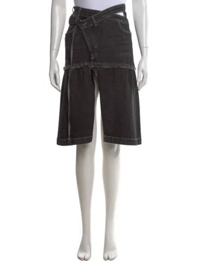 Pre-owned Ottolinger Raw-edge Trim Midi Length Skirt In Black