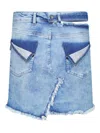 Ottolinger Reversed Denim Mini Skirt In Blue