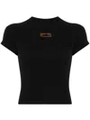 Ottolinger Ribbed Deconstructed T-shirt In Black