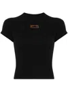 Ottolinger Ribbed Deconstructed T-shirt In Black