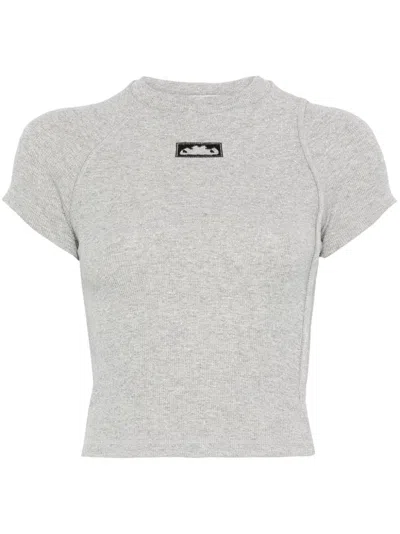 Ottolinger Ribbed Deconstructed T-shirt In Grey