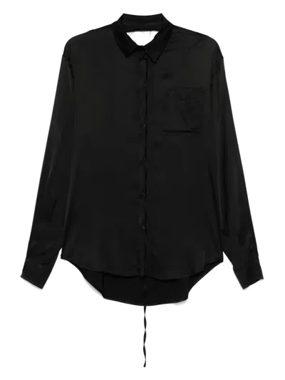 Ottolinger Satin Cut-out Shirt In Black