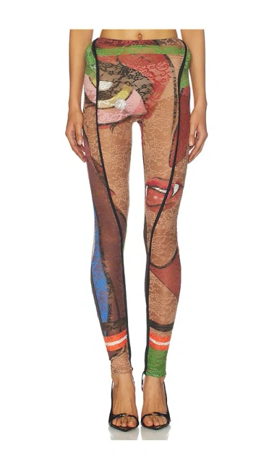 Ottolinger Sculpted Hip Strap Legging In Animal Print