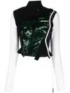 Ottolinger Sequin-embellished Panelled Top In Green