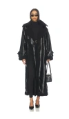 Ottolinger Shearling Oversized Split Coat In Animal Print