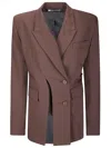 Ottolinger Split-detail Buttoned Blazer In Brown